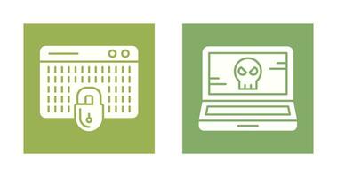 Hacking and Laptop Icon vector
