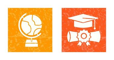 Globe and Graduation Icon vector