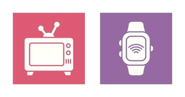 Television and Smart Watch Icon vector
