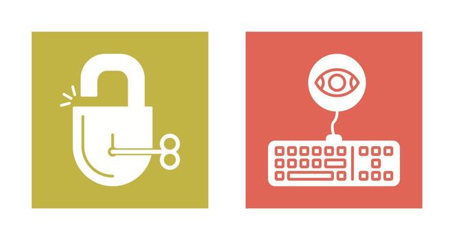 desbloquear y registrador de teclas icono vector