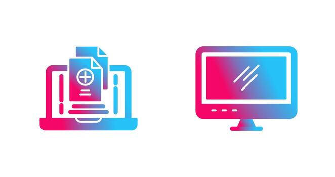 pantalla y añadir icono vector