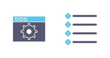 settings and numbered lists Icon vector