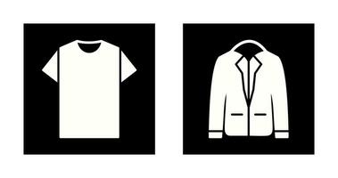 Plain T Shirt and Stylish Jacket Icon vector