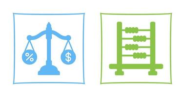 Scale and Abacus Icon vector