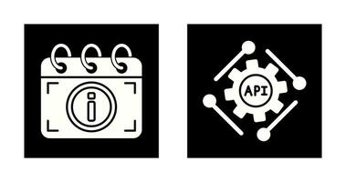 api and calendar Icon vector