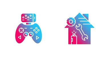 Game Controller and home repair Icon vector