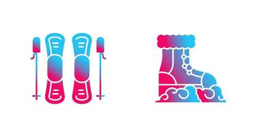 Skills and Snow Boots Icon vector