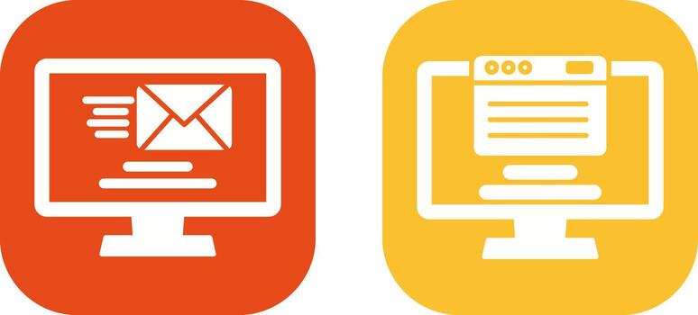 Mail and Web Icon vector