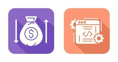Money Bag and Coding Icon vector