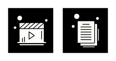 Video Player and Document Icon vector