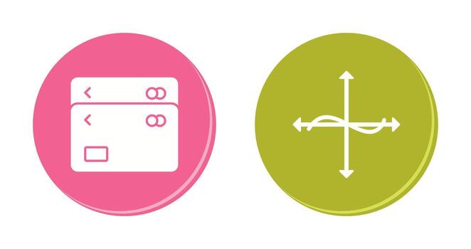 multiple cards and graph  Icon vector