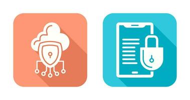 Data Protection and Smart Phone Icon vector