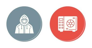 Safe Box and  Hacker Icon vector