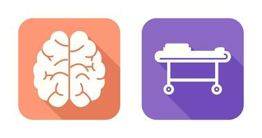 Brain and Stretcher Icon vector