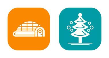 Igloo and Pine Tree Icon vector