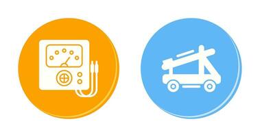 Voltmeter and Catapult Icon vector