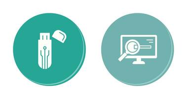 Usb and Search Icon vector