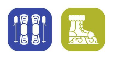 Skills and Snow Boots Icon vector