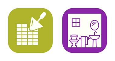 Brickwall and Bathroom Icon vector