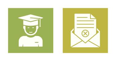 Graduate Student and Rejection Of A Letter Icon vector