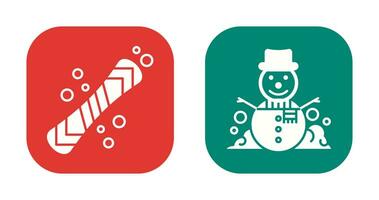 Snowboard and Snowman Icon vector