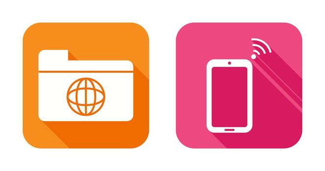 network folder and connected device Icon vector