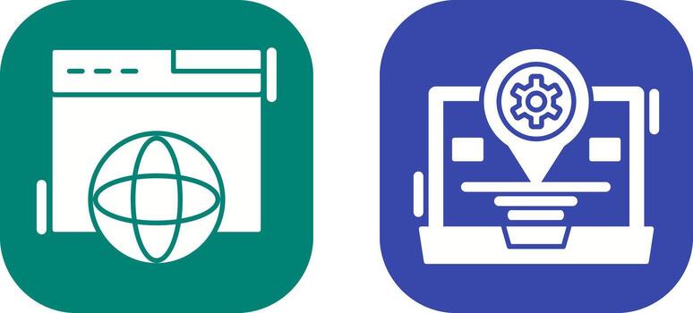 Location and Browser Icon vector