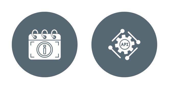 api y calendario icono vector