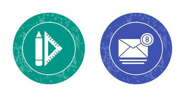 set square and mail Icon vector