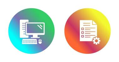 Computer and Test Icon vector