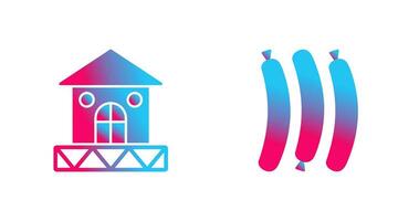 House and Hot Sausage Icon vector