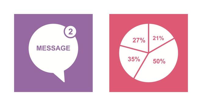 Message Bubbles and Pie Chart Icon vector