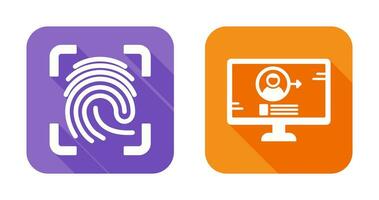 Log and Finger Print Icon vector