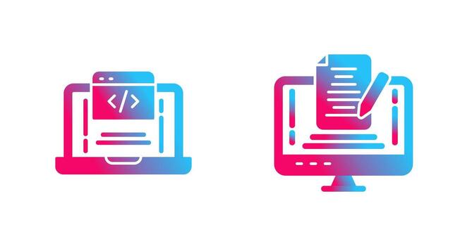 Coding and Note Icon vector