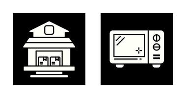 Warehouse and Microwave Icon vector