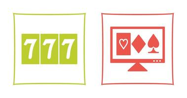 online gambling and triple sevens Icon vector