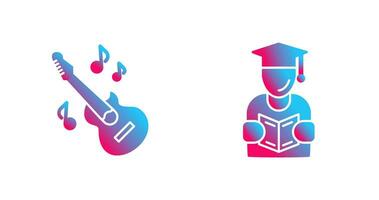 Learning and Guitar Icon vector