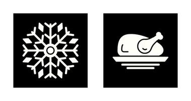 hielo y pollo icono vector