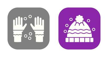 Winter Gloves and Winter Hat Icon vector