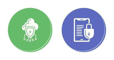 Data Protection and Smart Phone Icon vector