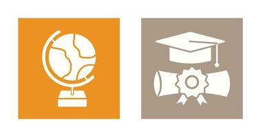 Globe and Graduation Icon vector