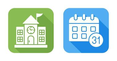 University Campus and Calendar Icon vector