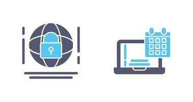 Internet Security and Calendar Icon vector