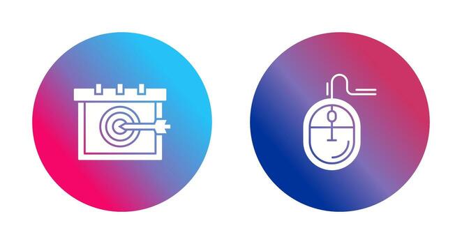objetivo y ratón icono vector