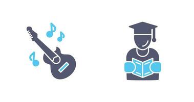 Learning and Guitar Icon vector