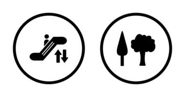 Escalator and Trees Icon vector