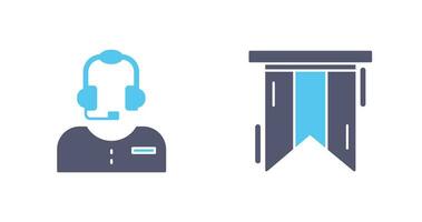 Customer Service and Bookmark Icon vector