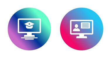 Online Course and distance Icon vector