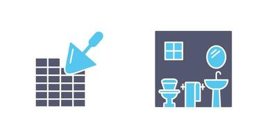 Brickwall and Bathroom Icon vector