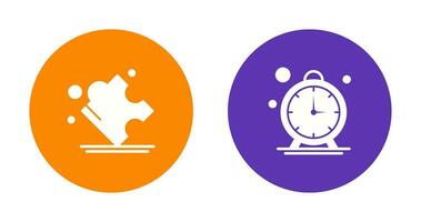 Puzzle and Stop Watch Icon vector